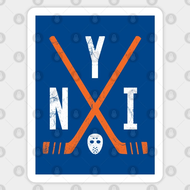 NYI Retro Sticks - Blue Sticker by KFig21